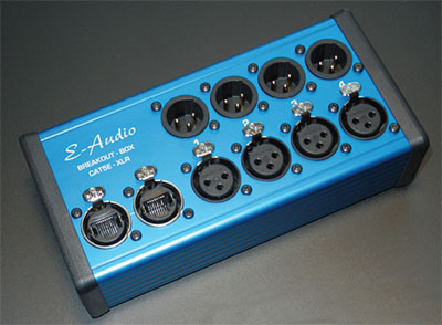 Breakout-Box CAT5E - XLR m/f, 4-Kanal
