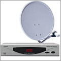 Satelliten-Empfänger inkl. Parabolspiegel, Kabel