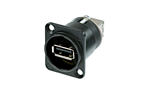USB Durchgangs-Einbauarmatur, schwarz, NAUSB-W-B